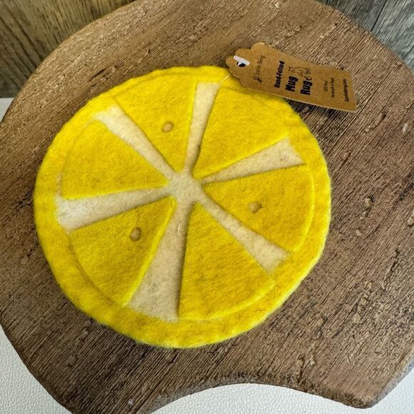 Felt Lemon Coaster Mug Rug Home Decor Gift for Boho NEW FAST SHIP - Picture 1 of 4